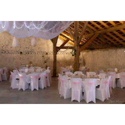 Housses de chaises en coton blanc avec noeud blanc adaptable uniquement sur les "Chaises Miami