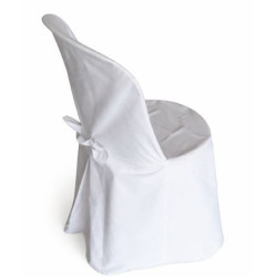 Housses de chaises en coton blanc avec noeud blanc adaptable uniquement sur les "Chaises Miami