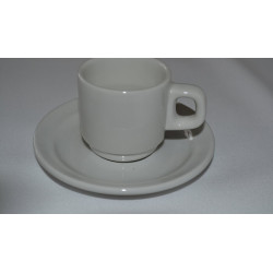 Tasse sous-tasse café - Porcelaine Blanche