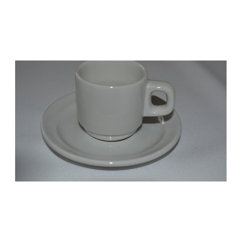 Tasse sous-tasse café - Porcelaine Blanche