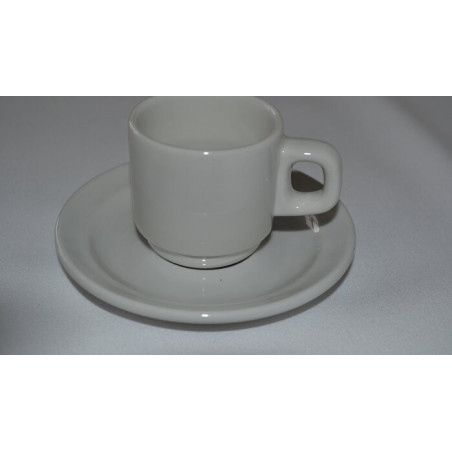 Tasse sous-tasse café - Porcelaine Blanche