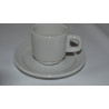Tasse sous-tasse café - Porcelaine Blanche