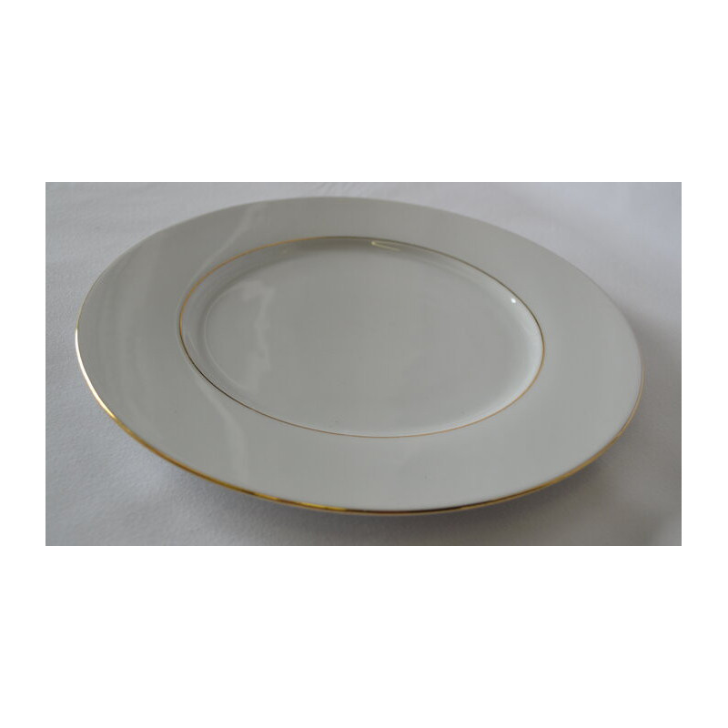 Assiette plate élégance 26cm - Porcelaine élégance filet or