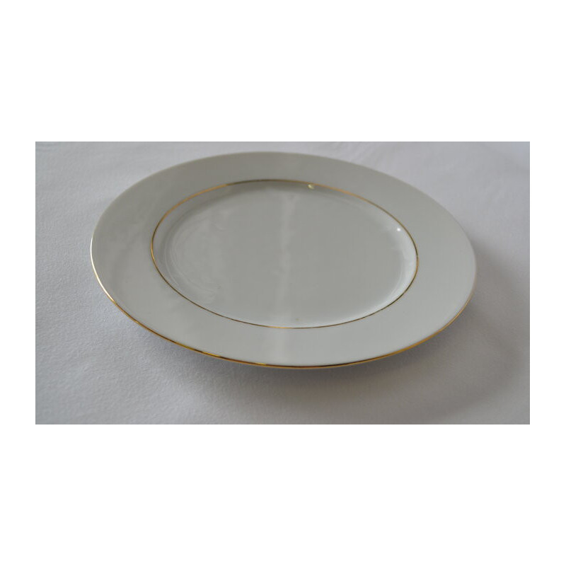 Assiette plate élégance 21cm - Porcelaine élégance filet or
