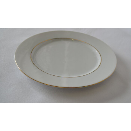 Assiette plate élégance 21cm - Porcelaine élégance filet or