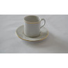 Tasse sous-tasse café - Porcelaine élégance filet or