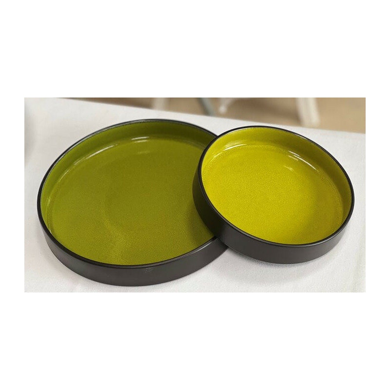 Assiette Creuse Noire et Verte 20 cm et 27cm - Vaisselle Neofusion